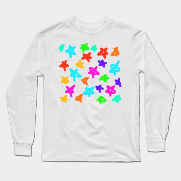 Colorful stars abstract art design pattern Long Sleeve T-Shirt by Artistic_st